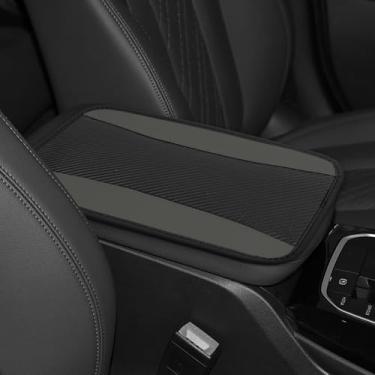 Imagem de Hovom Capa de console central de carro, capa de apoio de braço de couro para carros, capa de apoio de braço de couro para carros, almofada de apoio de braço automotivo elegante, protetor de descanso