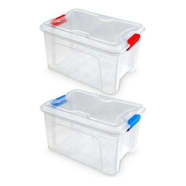 Imagem de Kit 2 Caixas Organizadora 20 L Usual Transparente - USUAL UTILIDADES