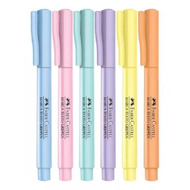 Imagem de Marca texto tons pastel Faber-Castell Grifpen kit com 06 cores