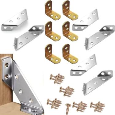 Imagem de 6 Cantoneira Inox Móveis + 6 Cantoneira 3X3 +66 Parafusos Soberba Phillips