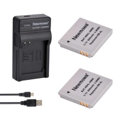 Imagem de Kit de substituição de bateria e carregador Newmowa NB-4L Canon