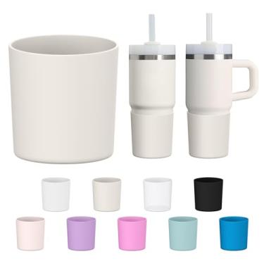 Imagem de WUQID Bota de silicone superior compatível com Stanley Quencher/ProTour 400 ml e IceFlow 400 ml, serve para copos de copo com o mesmo diâmetro de 400 ml capa de garrafa antiderrapante