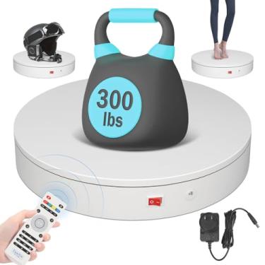 Imagem de ComXim Plataforma giratória de 32 cm, toca-discos elétricos motorizados com capacidade de 39,9 a 136 kg, base rotativa motorizada resistente, suporte giratório motorizado grande, toca-discos de