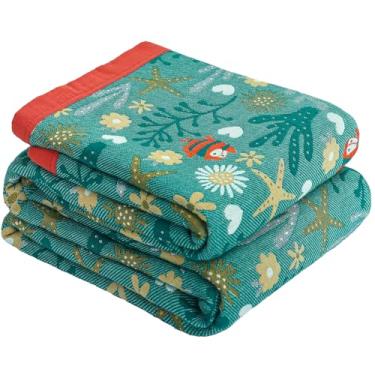 Imagem de Cobertor Boho 203 x 233 cm, cobertores 100% algodão para sofá-cama, colcha de algodão, cobertores de musselina, decoração de casa de fazenda, cobertor de piquenique leve e macio