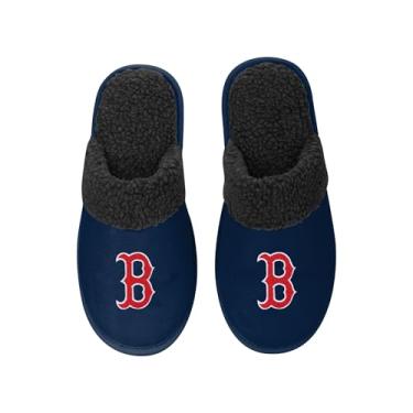 Imagem de FOCO - Chinelos masculinos MLB Big Logo Team Color Suede Sherpa Scuff, Boston Red Sox, Small