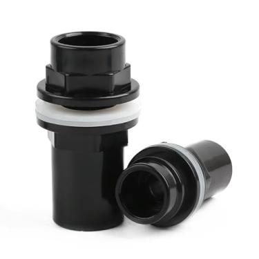 Imagem de Black PVC Pipe Fitting 1pcs, 20-50mm Thickened Fish Tank Drainage Aquarium Inlet Fitting Garden Irrigation Fittings(Inner Dia 32mm)