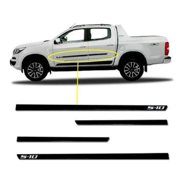 Imagem de Kit Friso Lateral Central Personalizado Modelo Slim Cor Preto S10 2012