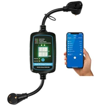 Imagem de Protetor de surto Bluetooth Smart RV 30Amp EPO | KWH Meter|Rv filtro de surto analisador de circuito, controle de aplicativo, reconexão automática, campainha embutida, módulo substituível listado pela