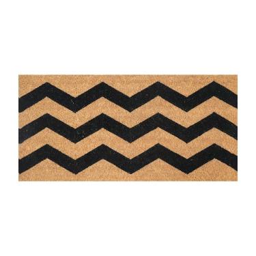 Imagem de Capacho Retangular Fibra De Coco Base PVC 70x33cm - Komeco - Zig Zag