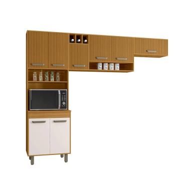 Imagem de Cozinha Compacta (03 Peças) Malta Freijo Ripado Off Acetinado - SSX Multicoisas