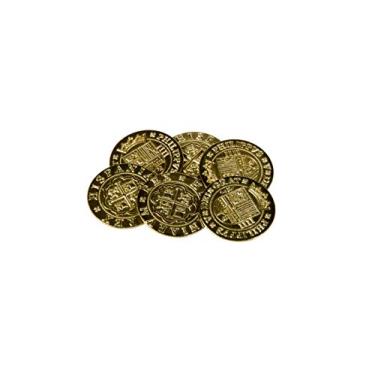 Imagem de The Broken Token Prop Coins - 35mm Gold Pieces of Eight Themed Gaming Replica Coins Pack of 6, Historical Prop and Novelty Coins