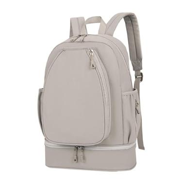 Imagem de Generic Mochila esportiva para academia, bolsa de tênis, feminina e masculina com compartimento para sapatos, bolso lateral para treino, camping, pickleball e, Cinza