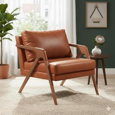 Imagem de Poltrona Mona CarameloCourino - 1 Unidade - Sala, Hall, Recepção, Sala de Estar, Visitas