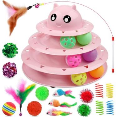 Imagem de Mesa giratória de 3 níveis Cat Toys UPSKY Cat Roller Toy com 20 unidad