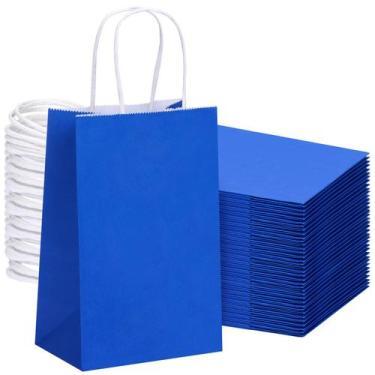 Imagem de Sacos de papel OUTUXED Blue com alças 13,3x8,1x20,3 cm (60 unidades)
