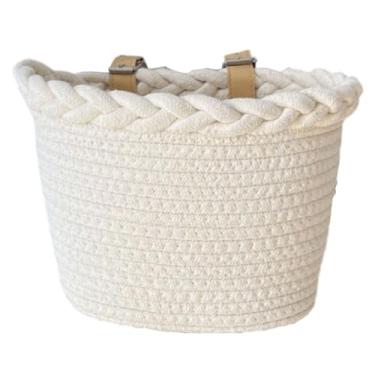 Imagem de harayaa Cesta de bicicleta infantil, carga frontal, leve, transportadora, alforje de bicicleta, decoração, diversos, recipiente de carga, bolsa, cesta de, Branco