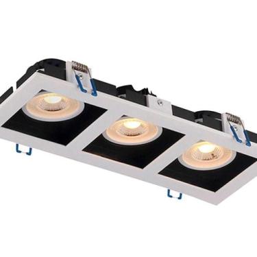 Imagem de Spot Led Taschibra Quadrado Recuado Triplo Embutir Frame 15w Bivolt 30