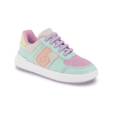 Imagem de Tênis Infantil Menina Bibi B College Verde Baby com Rosa