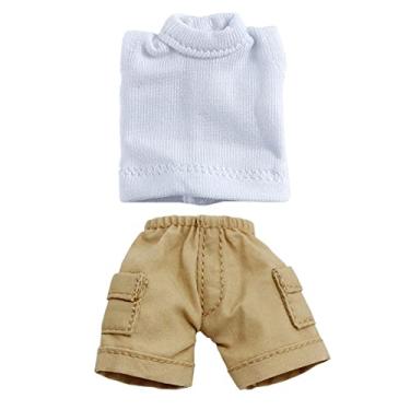 Imagem de niannyyhouse Solid Color Long Vest Pocket Cargo Denim Shorts 1/12 BJD OB11 Doll 4.3 inches (11 cm) Body Figure Accessory (Long, Khaki)