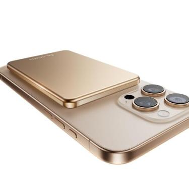 Imagem de Power Bank UlixWH MagS-1, magnético sem fio de 5.000 mAh, ouro rosa