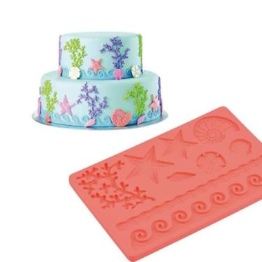 Imagem de Molde Forma Silicone SilverChef Confeitaria Fundo do Mar