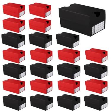 Imagem de Fukaisu 24un Mini Caixas de Sapatos Lembranças Festa, 10x6x5cm Mini Festa Caixa Oferta Divertida com Etiquetas Autocolantes Editáveis para Doces Bolachas Snacks e Guloseimas(Vermelha e Preta)
