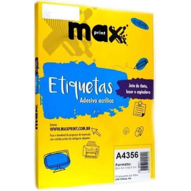 Imagem de Etiqueta A4 - 100 Folhas - 25,4X63,5 Mm - Maxprint