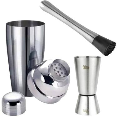 Imagem de Kit Drink Bar Bebida Completo Coqueteleira Dosador Macerador