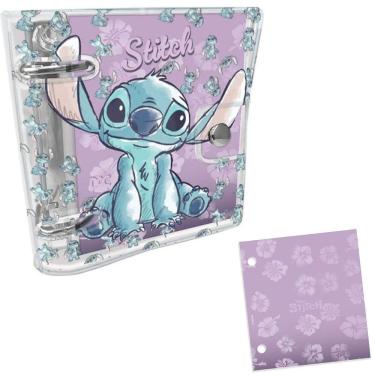 Imagem de Fichário Argolado Mini Stitch Pvc Cristal 80Fls - 5380 - Dac