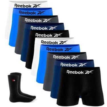 Imagem de Kit 10 Cueca Boxer Reebok Sem Costura Box com 1 Par de Meias Sandrini,