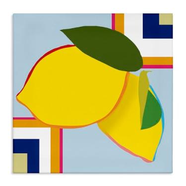 Imagem de Stupell Industries Arte de parede geométrica em tela de fruta limão, design de Daniela Santiago, 43 x 43 cm