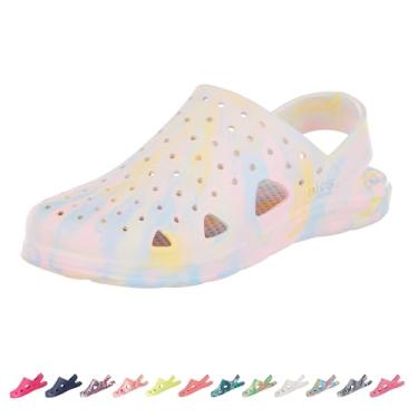 Imagem de totes Tamanco infantil unissex para uso diário, Mármore elástico pastel - tira, 9-10 Little Kid