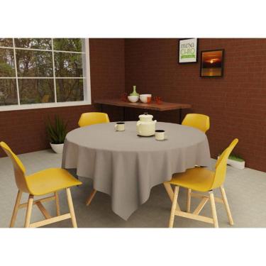 Imagem de Toalha De Mesa Cinza Redonda 8 Lugares Oxford 1,80 Diâmetro