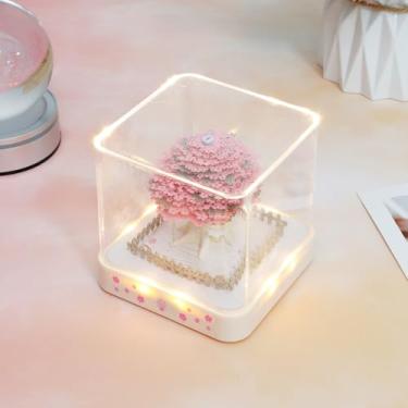 Imagem de Calendário de mesa 3D 2026 com luz de LED, bloco de notas, arte de papel, decoração de mesa com caixa de acrílico, presente criativo para professores de férias em casa, escola, férias (cerejeira)