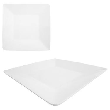 Imagem de Prato Raso Quadrado Melamina Branco 20Cm - 110943