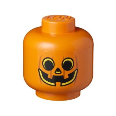 Imagem de Room Copenhagen, Lego Storage Heads Stackable Storage Container - Buildable Organizational Bins for Kid’s Toys and Accessories - 9.45 x 9.45 x 10.67in - Large, Pumpkin, Holds 500 Bricks
