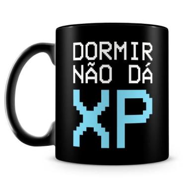 Imagem de Caneca Personalizada Dormir Não dá XP - 100% Preta - Porcelana Geek & 
