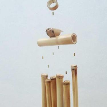 Imagem de Sino dos Ventos de Bambu - Modelo Passarinho - Lojinha Uai