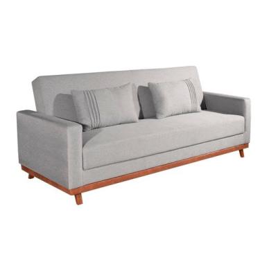 Imagem de Sofá Cama 3 Lugares 2,05m Yara Bom Pastor, Linho Cinza