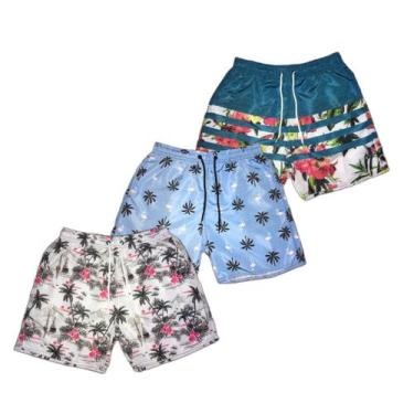 Imagem de Kit 3 Bermudas Masculina Maurcinho Praia Estampada Verão - Mariott Sto