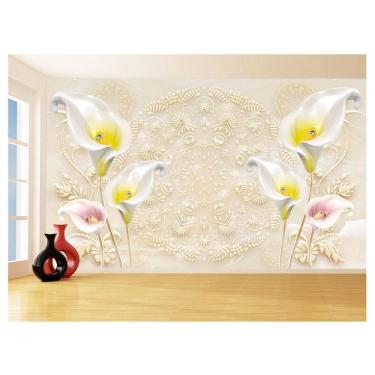 Imagem de Papel De Parede 3D Floral Textura Sala Flores 3,5M Xfl318