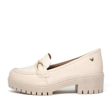Imagem de Sapato Mississipi Loafer Tratorado Salto Bloco, 35, Off white