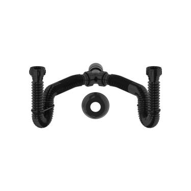 Imagem de Sifão Duplo Sanfonado Extensível Censi 68Cm Preto Preto 7214