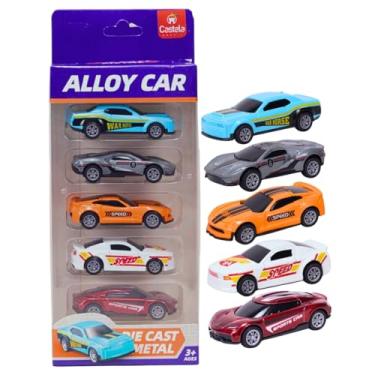 Imagem de Kit 5 Carrinhos Miniatura Esportivos Die-cast 1:64 Metal CBS0627 - Castela
