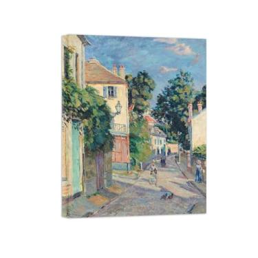 Imagem de Armand Guillaumin Famoso Arte de Parede Pôster-Impressões em Tela para sala de estar-Reprodução pinturas(rua em Île-de-France) 60x80cm Tela Embrulhada