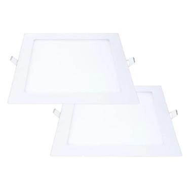 Imagem de Kit 2 Painel Plafon Led 25w Embutir Quadrado 29cm Luz Branco Frio Luminária Bivolt 6500k Alta Eficiência Goodlux