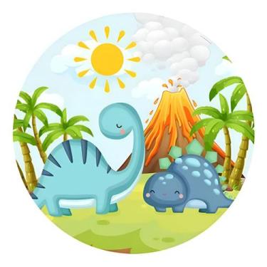 Imagem de Capas Mini Painel Redondo Baby Dinossauro Festa Infantil - NoBrand, Di