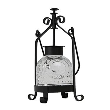 Imagem de Castiçal criativo, suporte de vela de vidro para sombra de vidro, lâmpada de vela portátil, lâmpada de óleo de ferro forjado, romântico, casamentos, banquetes, castiçais