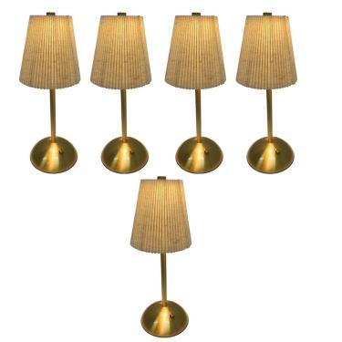 Imagem de Luminaria de Mesa LED 3 Tons Abajur Kit 5 uni USB Bateria Recarregavel Controle de Intensidade Quarto Sala Cabeceira