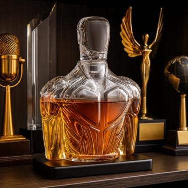 Imagem de Decantador de uísque Iron Hero 740 ml | Garrafa de licor de armadura de super-herói | Decantador de vidro borossilicato colecionável para homens | Presente exclusivo para ele, pai e marido | Exibição